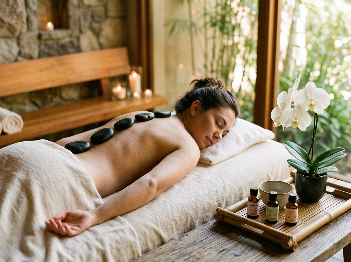 Terapia con Piedras Calientes Volcánicas en SERENA